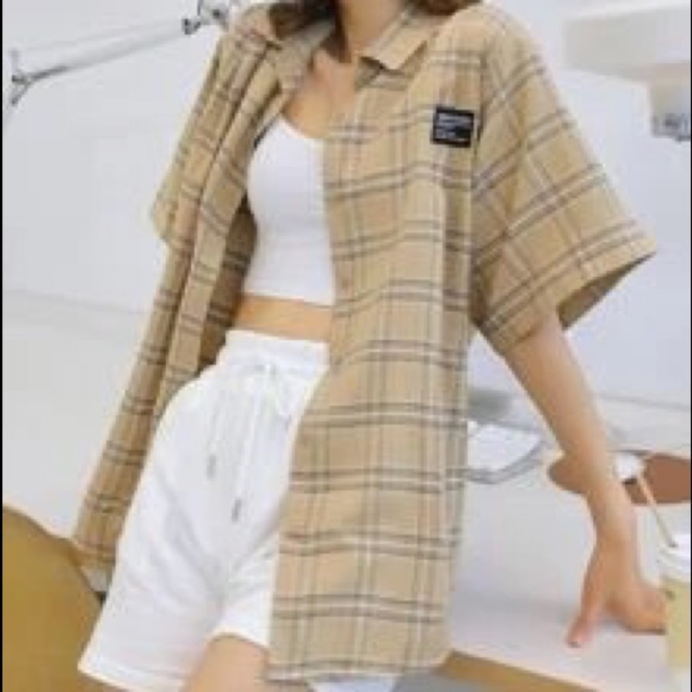 Oversized Plaid Button Up